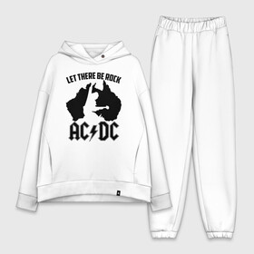 Женский костюм хлопок Oversize с принтом Let there be rock в Кировске,  |  | ac dc | acdc | acdc ас дс | angus | back in black | highway to hell | mckinnon | young | австралийская | ангус янг | ас дс | асдс | блюз | в форме | гитара | группа | крис слэйд | метал | молния | музыка | п | певец | рок | рок н ролл