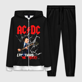 Женский костюм 3D с принтом AC DC let there be rock в Кировске,  |  | Тематика изображения на принте: ac dc | acdc | acdc ас дс | angus | back in black | highway to hell | mckinnon | young | австралийская | ангус янг | ас дс | асдс | блюз | в форме | гитара | группа | крис слэйд | метал | молния | музыка | п | певец | рок | рок н ролл