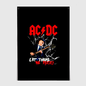 Постер с принтом AC/DC let there be rock! в Кировске, 100% бумага
 | бумага, плотность 150 мг. Матовая, но за счет высокого коэффициента гладкости имеет небольшой блеск и дает на свету блики, но в отличии от глянцевой бумаги не покрыта лаком | ac dc | acdc | acdc ас дс | angus | back in black | highway to hell | mckinnon | young | австралийская | ангус янг | ас дс | асдс | блюз | в форме | гитара | группа | крис слэйд | метал | молния | музыка | п | певец | рок | рок н ролл