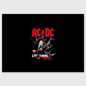 Поздравительная открытка с принтом AC/DC let there be rock! в Кировске, 100% бумага | плотность бумаги 280 г/м2, матовая, на обратной стороне линовка и место для марки
 | Тематика изображения на принте: ac dc | acdc | acdc ас дс | angus | back in black | highway to hell | mckinnon | young | австралийская | ангус янг | ас дс | асдс | блюз | в форме | гитара | группа | крис слэйд | метал | молния | музыка | п | певец | рок | рок н ролл