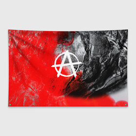 Флаг-баннер с принтом АНАРХИЯ в Кировске, 100% полиэстер | размер 67 х 109 см, плотность ткани — 95 г/м2; по краям флага есть четыре люверса для крепления | anarchy | анархия | анархо коммунизм | граффити | символ | стена | череп