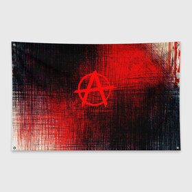 Флаг-баннер с принтом АНАРХИЯ в Кировске, 100% полиэстер | размер 67 х 109 см, плотность ткани — 95 г/м2; по краям флага есть четыре люверса для крепления | anarchy | анархия | анархо коммунизм | граффити | символ | стена | череп