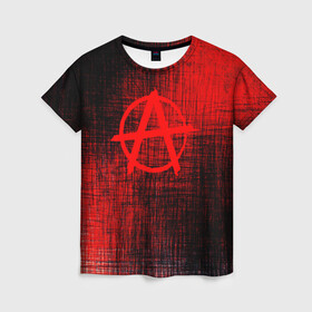 Женская футболка 3D с принтом АНАРХИЯ в Кировске, 100% полиэфир ( синтетическое хлопкоподобное полотно) | прямой крой, круглый вырез горловины, длина до линии бедер | anarchy | анархия | анархо коммунизм | граффити | символ | стена | череп
