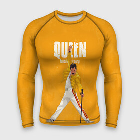 Мужской рашгард 3D с принтом Queen в Кировске,  |  | freddie mercury | queen | quen | the show must go on | we are the champions | богемская рапсодия | глэм | группа | квин | королева | куин | меркури | меркьюри | музыкант | мэркури | певец | песня | поп | рок | фаррух булсара | фредди