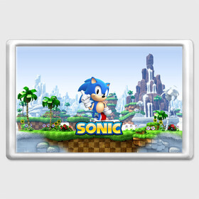 Магнит 45*70 с принтом SEGA SONIC в Кировске, Пластик | Размер: 78*52 мм; Размер печати: 70*45 | sonic generations | sonic heroes | sonic mania | ёж | ёжик | игра соник | кино соник | сега игры | соник | соник бум | соник в кино | соник икс | соник фильм | фильм соник