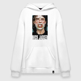 Худи SuperOversize хлопок с принтом MICK JAGGER в Кировске, 70% хлопок, 30% полиэстер, мягкий начес внутри | карман-кенгуру, эластичная резинка на манжетах и по нижней кромке, двухслойный капюшон
 | mick jagger | music | rock | rolling stones | музыка | рок