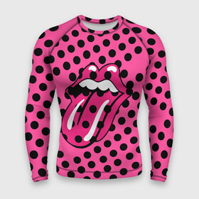 Мужской рашгард 3D с принтом rolling stones pink logo в Кировске,  |  | Тематика изображения на принте: mick jagger | music | rock | rolling stones | музыка | рок