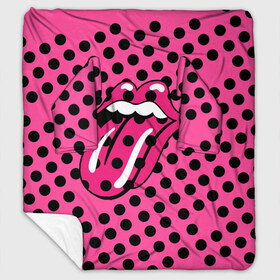 Плед с рукавами с принтом rolling stones pink logo в Кировске, 100% полиэстер | Закругленные углы, все края обработаны. Ткань не мнется и не растягивается. Размер 170*145 | mick jagger | music | rock | rolling stones | музыка | рок