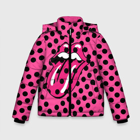 Зимняя куртка для мальчиков 3D с принтом rolling stones pink logo в Кировске, ткань верха — 100% полиэстер; подклад — 100% полиэстер, утеплитель — 100% полиэстер | длина ниже бедра, удлиненная спинка, воротник стойка и отстегивающийся капюшон. Есть боковые карманы с листочкой на кнопках, утяжки по низу изделия и внутренний карман на молнии. 

Предусмотрены светоотражающий принт на спинке, радужный светоотражающий элемент на пуллере молнии и на резинке для утяжки | Тематика изображения на принте: mick jagger | music | rock | rolling stones | музыка | рок