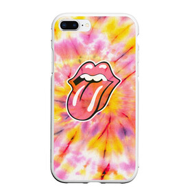 Чехол для iPhone 7Plus/8 Plus матовый с принтом Rolling Stones tie-dye в Кировске, Силикон | Область печати: задняя сторона чехла, без боковых панелей | mick jagger | music | rock | rolling stones | музыка | рок