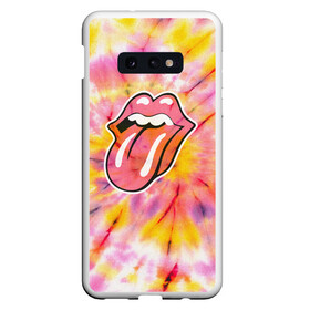 Чехол для Samsung S10E с принтом Rolling Stones tie-dye в Кировске, Силикон | Область печати: задняя сторона чехла, без боковых панелей | mick jagger | music | rock | rolling stones | музыка | рок