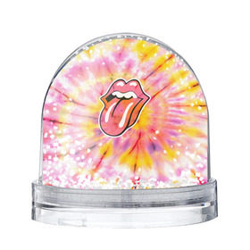 Снежный шар с принтом Rolling Stones tie-dye в Кировске, Пластик | Изображение внутри шара печатается на глянцевой фотобумаге с двух сторон | mick jagger | music | rock | rolling stones | музыка | рок