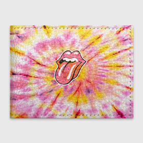 Обложка для студенческого билета с принтом Rolling Stones tie dye в Кировске, натуральная кожа | Размер: 11*8 см; Печать на всей внешней стороне | mick jagger | music | rock | rolling stones | музыка | рок