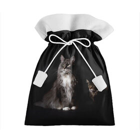 Подарочный 3D мешок с принтом Котики в Кировске, 100% полиэстер | Размер: 29*39 см | Тематика изображения на принте: animal | animals | beast | black | cat | kitten | животное | животные | зверек | зверь | кот | котейка | котенок | котики | котэ | кошка | кошки | мейн кун | черная