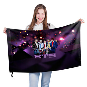 Флаг 3D с принтом BTS в Кировске, 100% полиэстер | плотность ткани — 95 г/м2, размер — 67 х 109 см. Принт наносится с одной стороны | bangtanboys | blackpink | bts | btsarmy | jhope | jimin | jin | jungkook | kimtaehyung | kpop | suga | taehyung | бтс | кпоп