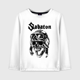 Детский лонгслив хлопок с принтом Sabaton в Кировске, 100% хлопок | круглый вырез горловины, полуприлегающий силуэт, длина до линии бедер | battle | panzerkampf | primo victoria | sabaton | the art of war | the great war | атака мертвецов | бисмарк | броден | войны | группа | йоаким | латный ботинок | метал | ночные ведьмы | пауэр | рок | рыцарские доспехи | сабатон