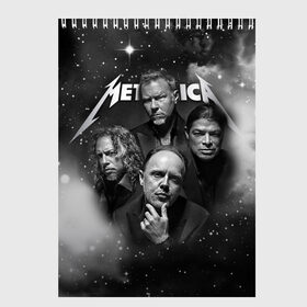 Скетчбук с принтом Metallica в Кировске, 100% бумага
 | 48 листов, плотность листов — 100 г/м2, плотность картонной обложки — 250 г/м2. Листы скреплены сверху удобной пружинной спиралью | album | black | concert | heavy | kirk | metal | metallica | music | rock | tolls | джеймс хэтфилд | кирк хэмметт | клифф бёртон | ларс ульрих | метал | металлика | трэш