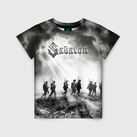 Детская футболка 3D с принтом Sabaton в Кировске, 100% гипоаллергенный полиэфир | прямой крой, круглый вырез горловины, длина до линии бедер, чуть спущенное плечо, ткань немного тянется | battle | panzerkampf | primo victoria | sabaton | the art of war | the great war | атака мертвецов | бисмарк | броден | войны | группа | йоаким | латный ботинок | метал | ночные ведьмы | пауэр | рок | рыцарские доспехи | сабатон