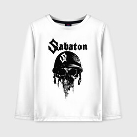 Детский лонгслив хлопок с принтом Sabaton в Кировске, 100% хлопок | круглый вырез горловины, полуприлегающий силуэт, длина до линии бедер | battle | panzerkampf | primo victoria | sabaton | the art of war | the great war | атака мертвецов | бисмарк | броден | войны | группа | йоаким | латный ботинок | метал | ночные ведьмы | пауэр | рок | рыцарские доспехи | сабатон