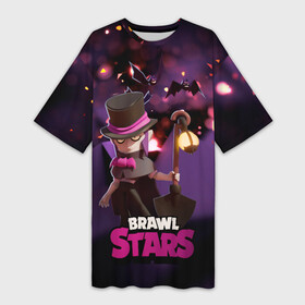 Платье-футболка 3D с принтом Brawl stars Mortis Мортис в Кировске,  |  | brawl | brawl stars | brawlstars | brawl_stars | jessie | mortis | бравл | бравлстарс | мортис