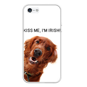 Чехол для iPhone 5/5S матовый с принтом Ирландский сеттер в Кировске, Силикон | Область печати: задняя сторона чехла, без боковых панелей | irish | kiss me | kiss me im irish | ирландец | ирландия | ирландский | ирландский сеттер | красный сеттер | поцелуй меня я ирландец | рыжий сеттер | сеттер