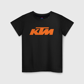 Детская футболка хлопок с принтом кТм Лого в Кировске, 100% хлопок | круглый вырез горловины, полуприлегающий силуэт, длина до линии бедер | enduro | ktm | moto | motocycle | sportmotorcycle | ктм | мото | мотоспорт