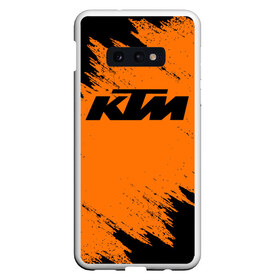 Чехол для Samsung S10E с принтом KTM в Кировске, Силикон | Область печати: задняя сторона чехла, без боковых панелей | Тематика изображения на принте: enduro | ktm | moto | motocycle | sportmotorcycle | ктм | мото | мотоспорт