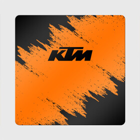 Магнит виниловый Квадрат с принтом KTM в Кировске, полимерный материал с магнитным слоем | размер 9*9 см, закругленные углы | Тематика изображения на принте: enduro | ktm | moto | motocycle | sportmotorcycle | ктм | мото | мотоспорт