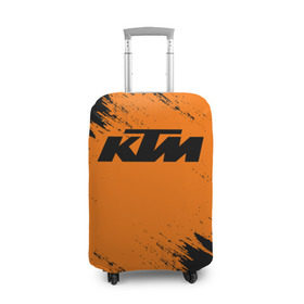 Чехол для чемодана 3D с принтом KTM в Кировске, 86% полиэфир, 14% спандекс | двустороннее нанесение принта, прорези для ручек и колес | enduro | ktm | moto | motocycle | sportmotorcycle | ктм | мото | мотоспорт