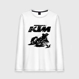 Мужской лонгслив хлопок с принтом KTM в Кировске, 100% хлопок |  | enduro | ktm | moto | motocycle | sportmotorcycle | ктм | мото | мотоспорт