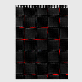 Скетчбук с принтом 3D Плиты Red & Black в Кировске, 100% бумага
 | 48 листов, плотность листов — 100 г/м2, плотность картонной обложки — 250 г/м2. Листы скреплены сверху удобной пружинной спиралью | 3d | 3д | 3д полосы | led | led подсветка | красночерный | красный | полосы | свет | свечение | текстуры | черно красный | черный