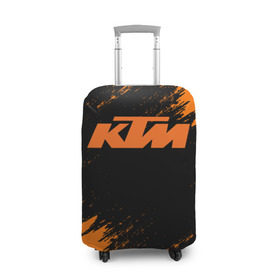 Чехол для чемодана 3D с принтом KTM в Кировске, 86% полиэфир, 14% спандекс | двустороннее нанесение принта, прорези для ручек и колес | enduro | ktm | moto | moto sport | motocycle | sportmotorcycle | ктм | мото | мото спорт | мотоспорт | спорт мото
