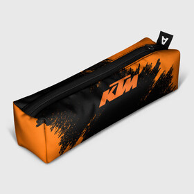 Пенал 3D с принтом KTM в Кировске, 100% полиэстер | плотная ткань, застежка на молнии | enduro | ktm | moto | moto sport | motocycle | sportmotorcycle | ктм | мото | мото спорт | мотоспорт | спорт мото