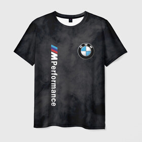 Мужская футболка 3D с принтом BMW M PERFORMANCE / БМВ М в Кировске, 100% полиэфир | прямой крой, круглый вырез горловины, длина до линии бедер | bmw | bmw motorsport | bmw performance | carbon | m | motorsport | performance | sport | бмв | карбон | моторспорт | спорт