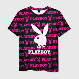 Мужская футболка 3D с принтом PLAYBOY в Кировске, 100% полиэфир | прямой крой, круглый вырез горловины, длина до линии бедер | brand | brazzers | fake taxi | faketaxi | hub | mode | playboy | бразерс | бренд | мода | фейк такси