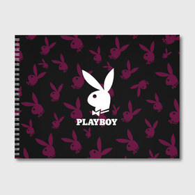 Альбом для рисования с принтом PLAYBOY в Кировске, 100% бумага
 | матовая бумага, плотность 200 мг. | brand | brazzers | fake taxi | faketaxi | hub | mode | playboy | бразерс | бренд | мода | фейк такси