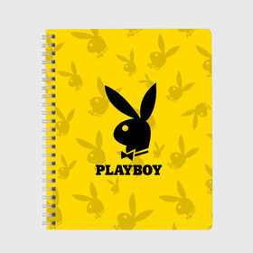 Тетрадь с принтом PLAYBOY в Кировске, 100% бумага | 48 листов, плотность листов — 60 г/м2, плотность картонной обложки — 250 г/м2. Листы скреплены сбоку удобной пружинной спиралью. Уголки страниц и обложки скругленные. Цвет линий — светло-серый
 | Тематика изображения на принте: brand | brazzers | fake taxi | faketaxi | hub | mode | playboy | бразерс | бренд | мода | фейк такси