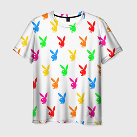 Мужская футболка 3D с принтом PLAYBOY в Кировске, 100% полиэфир | прямой крой, круглый вырез горловины, длина до линии бедер | brand | brazzers | fake taxi | faketaxi | hub | mode | playboy | бразерс | бренд | мода | фейк такси