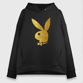 Женское худи Oversize хлопок с принтом PLAYBOY GOLD в Кировске, френч-терри — 70% хлопок, 30% полиэстер. Мягкий теплый начес внутри —100% хлопок | боковые карманы, эластичные манжеты и нижняя кромка, капюшон на магнитной кнопке | brand | brazzers | fake taxi | faketaxi | hub | mode | playboy | бразерс | бренд | мода | фейк такси