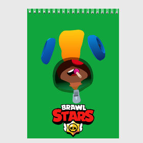 Скетчбук с принтом Brawl Stars Leon в Кировске, 100% бумага
 | 48 листов, плотность листов — 100 г/м2, плотность картонной обложки — 250 г/м2. Листы скреплены сверху удобной пружинной спиралью | leon | леон | лион