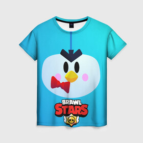 Женская футболка 3D с принтом Brawl Stars Penguin в Кировске, 100% полиэфир ( синтетическое хлопкоподобное полотно) | прямой крой, круглый вырез горловины, длина до линии бедер | penguin | pengvin | pingvin | пенгвин | пингвин
