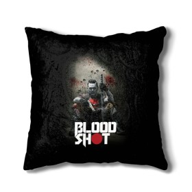 Подушка 3D с принтом BloodShot в Кировске, наволочка – 100% полиэстер, наполнитель – холлофайбер (легкий наполнитель, не вызывает аллергию). | состоит из подушки и наволочки. Наволочка на молнии, легко снимается для стирки | bloodshot | valiant | vin diesel | бладшот | вин дизель | кино | фильм | фильм 2020