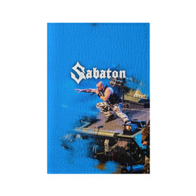 Обложка для паспорта матовая кожа с принтом Sabaton в Кировске, натуральная матовая кожа | размер 19,3 х 13,7 см; прозрачные пластиковые крепления | 
