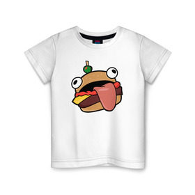 Детская футболка хлопок с принтом Fortnite Burger в Кировске, 100% хлопок | круглый вырез горловины, полуприлегающий силуэт, длина до линии бедер | burger | cybersport | esport | fortnite | game | logo | бургер | игра | киберспорт | фортнайт