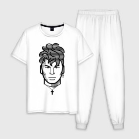 Мужская пижама хлопок с принтом Сектор газа в Кировске, 100% хлопок | брюки и футболка прямого кроя, без карманов, на брюках мягкая резинка на поясе и по низу штанин
 | 