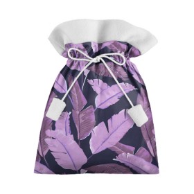 Подарочный 3D мешок с принтом Tropical leaves 4 purple в Кировске, 100% полиэстер | Размер: 29*39 см | Тематика изображения на принте: leaves | palms. тропические | tropical | листья | пальмы