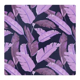 Магнитный плакат 3Х3 с принтом Tropical leaves 4 purple в Кировске, Полимерный материал с магнитным слоем | 9 деталей размером 9*9 см | Тематика изображения на принте: leaves | palms. тропические | tropical | листья | пальмы