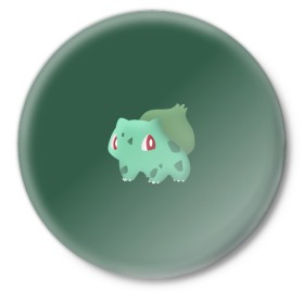 Значок с принтом Pokemon Bulbasaur в Кировске,  металл | круглая форма, металлическая застежка в виде булавки | Тематика изображения на принте: pokemon | аниме | покемон | снорлакс