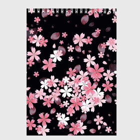 Скетчбук с принтом Сакура в Кировске, 100% бумага
 | 48 листов, плотность листов — 100 г/м2, плотность картонной обложки — 250 г/м2. Листы скреплены сверху удобной пружинной спиралью | весна | деревья | розовый | сакура | слива | цветы | япония