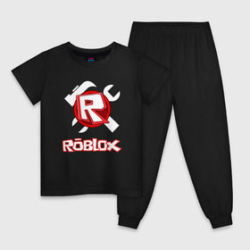 Детская пижама хлопок с принтом ROBLOX в Кировске, 100% хлопок |  брюки и футболка прямого кроя, без карманов, на брюках мягкая резинка на поясе и по низу штанин
 | Тематика изображения на принте: roblox | roblox games. | игра роблокс | роблокс | робукс